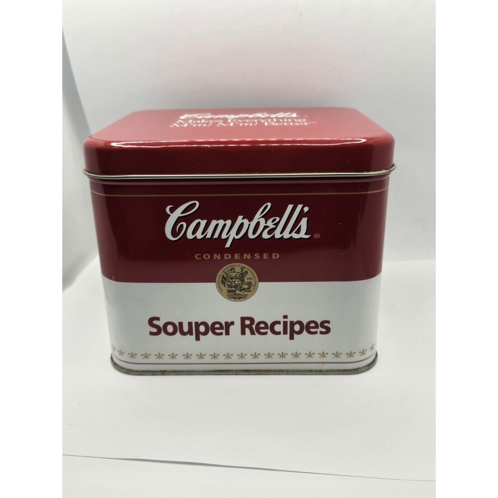 Vintage Campbell's Soup Metal Recipe Tin Box - Souper Recipes.